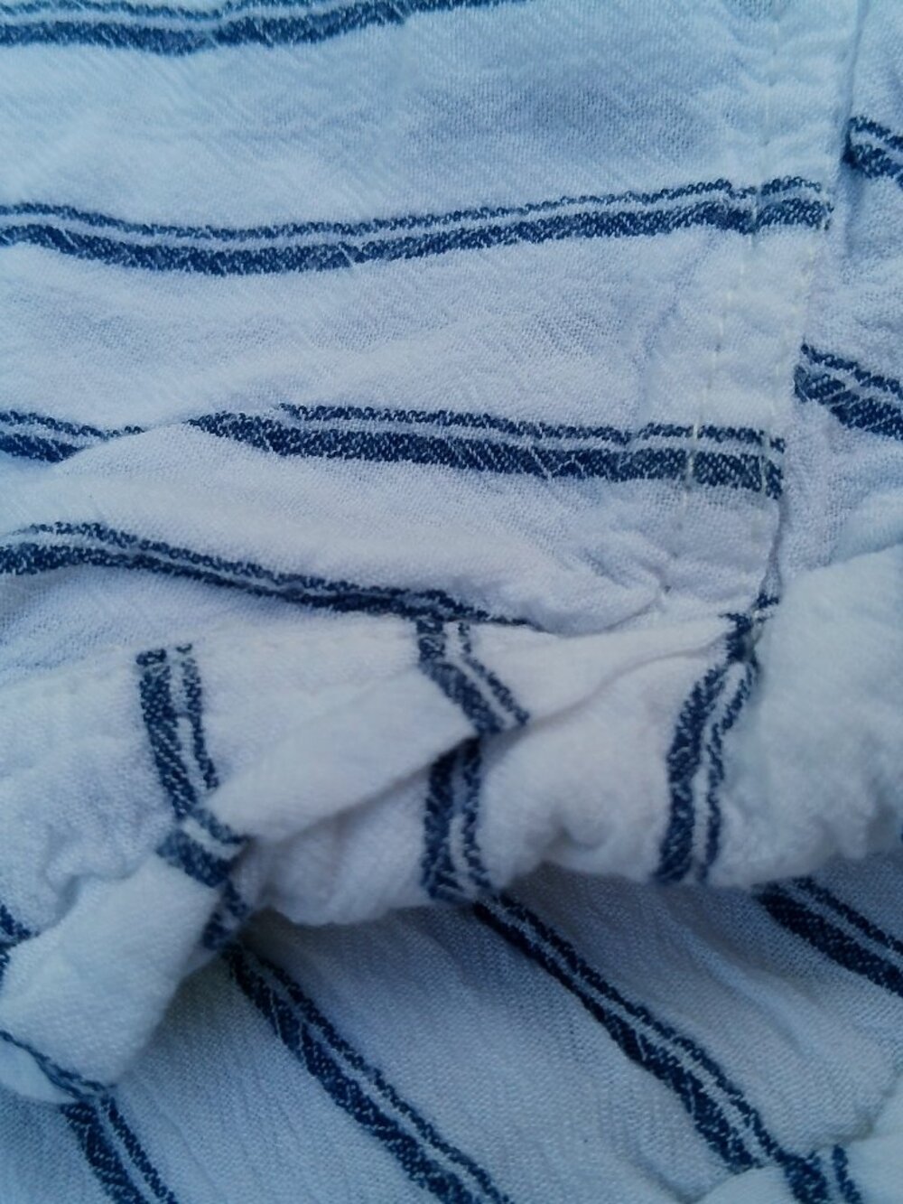AMERICAN EAGLE BLOUSE WHITE BLUE STRIPE SIZE SMALL GOOD CONDITION - Picture 5 of 9